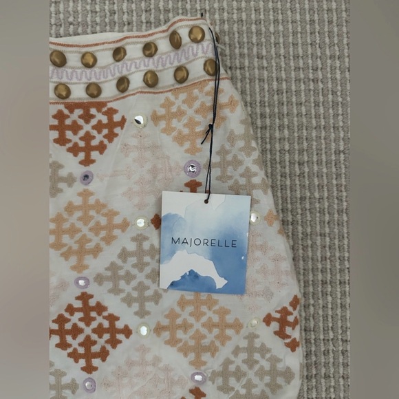 MAJORELLE Liza Embroidered Mini Skirt in Desert Multi - Flaw - Picture 2 of 5